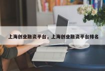 上海创业融资平台，上海创业融资平台排名