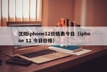 沈阳iphone12价格表今日（iphone 12 今日价格）