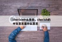 cherish什么意思，cherish的中文意思是什么意思